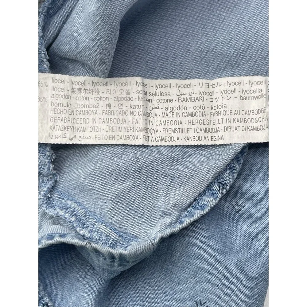 Zara Baby Dress Girls Size 2/3 Blue‎ Chambray Short Sleeve